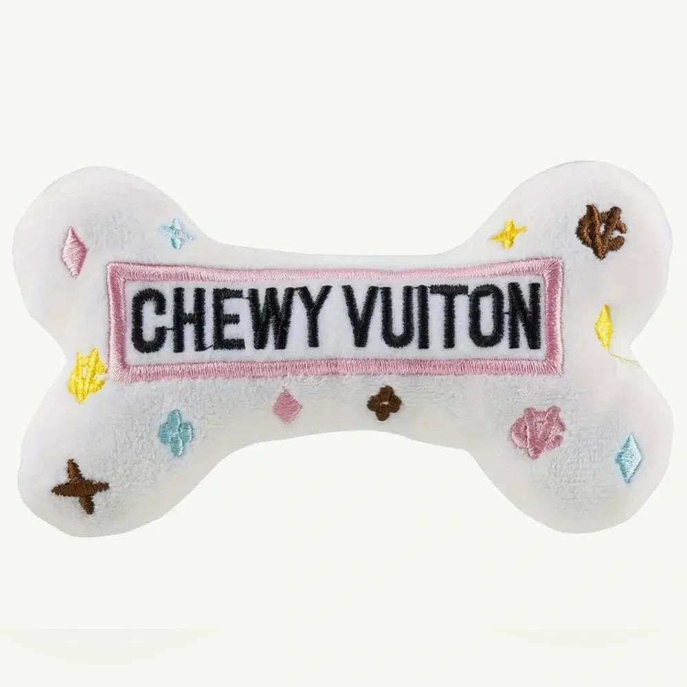 CHEWY VUITON PLUSH DOG BONE TOY